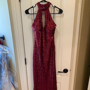 Ruby sequence floor length formal dress